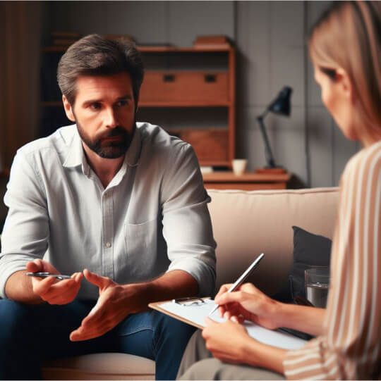 Мужчина на приеме психолога